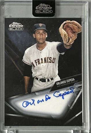 2021 Topps Chrome Black Orlando Cepeda Encased On Card Auto