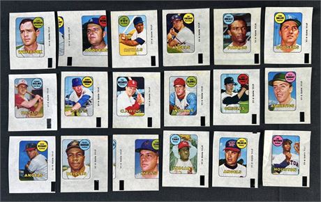 1969 Topps Decals Partial Set (18/48) w/ Seaver + Frank Robinson VGEX Avg