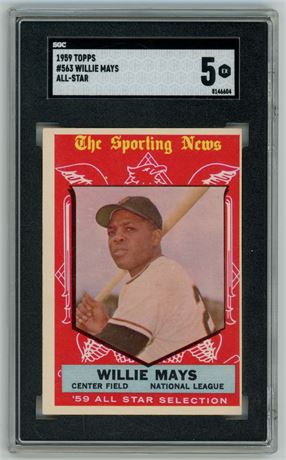 1959 Topps #563 Willie Mays Hi# All-Star SGC 5 EX
