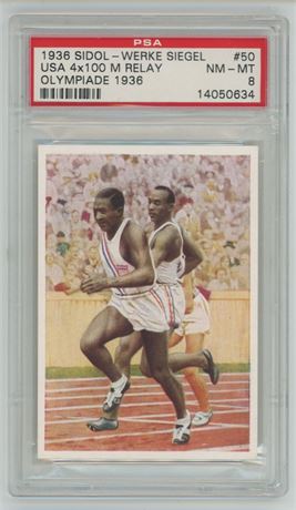 1936 Sidol-Werke Siegel #50 4x100M Relay J.Owens PSA 8 NMMT Pop 2, 0 Higher RARE