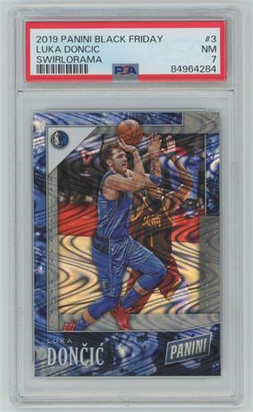 2019 Panini Black Friday #3 Luka Doncic Swirlorama /50 PSA 7 NM