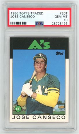 1986 Topps Traded Jose Canseco RC PSA 10 GEM MINT