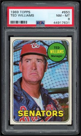 1969 Topps #650 Ted Williams PSA 8 NMMT