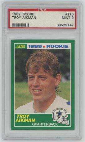 1989 Score #270 Troy Aikman RC PSA 9 MINT
