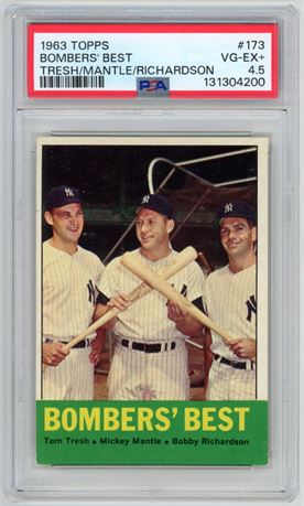 1963 Topps #173 Bomber's Best Mickey Mantle PSA 4.5 VGEX