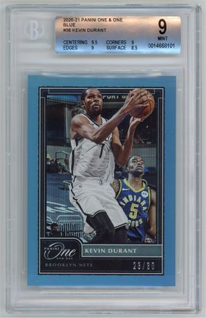 2020 Panini One & One #36 Kevin Durant Blue 23/30 BGS 9 MINT