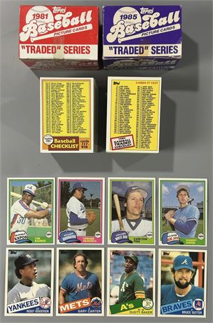 1981 and 1985 Topps Traded Complete Sets NM-MINT w/Raines RC Sharp Sets