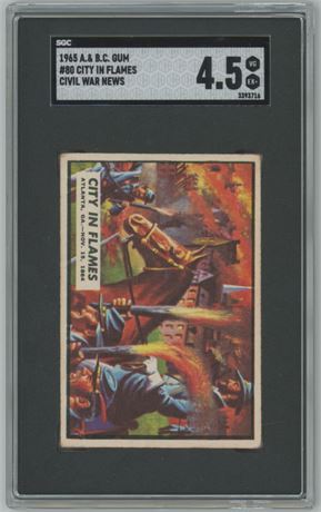 1965 A&BC Gum #80 City In Flames Civil War News SGC 4.5 VGEX+