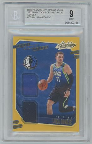 2020-21 Absolute Memorabilia Veteran Tools Of The Trade Luka Doncic BGS 9 MINT