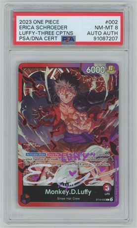 2023 One Piece #002 Erica Schroeder PSA 8 NMMT Authentic Auto