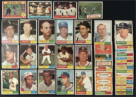 1961 Topps Starter Lot (45) w/ 28 Stars/HOF, VG AVG (READ)