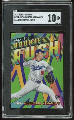 2024 Topps Chrome Yoshinobu Yamamoto RC All Etch Rookie Rush SGC 10 GEM MINT