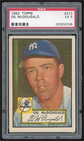 1952 Topps #372 Gil McDougald  Hi # PSA 5 EX