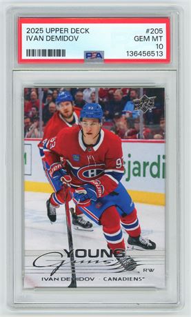 2025 Upper Deck #205 Ivan Demidov Young Guns PSA 10 GEM MINT