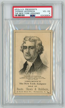 1880s HD2a US Presidents Thomas Jefferson The New York Assignee PSA 4 VGEX
