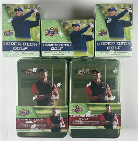 2024 Upper Deck Golf Factory-Sealed Lot w/ 2 Hobby Boxes & 3 Blasters