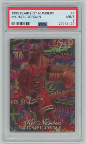 1995 Flair Hot Numbers #4 Michael Jordan PSA 9 MINT