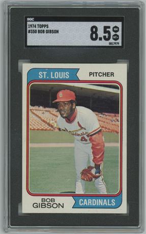 1974 Topps #350 Bob Gibson SGC 8.5 NMMT+ DEAD CENTERED