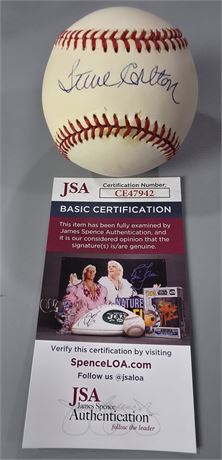 Steve Carlton Autographed Official National League Baseball JSA