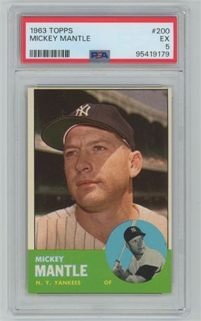 1963 Topps #200 Mickey Mantle PSA 5 EX