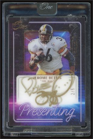 2022 Panini One Presenting Jerome Bettis "The Bus" Gold Ink Auto 2/5 (READ)