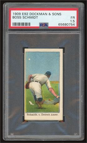 1909 E92 Dockman & Sons Boss Schmidt PSA 1.5 FAIR