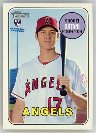 2018 Topps Heritage #600 Shohei Ohtani RC Holding Bat