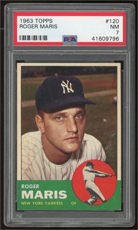 1963 Topps #120 Roger Maris PSA 7 NM Sharp