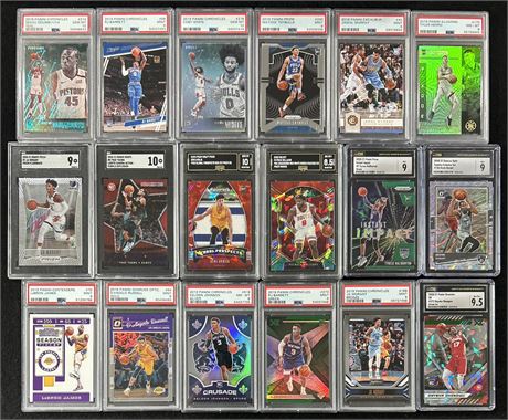 Ultra Modern Graded Basketball Lot (18) w RC's, Color, LeBron, Morant, Durant