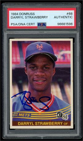 1984 Donruss #68 Darryl Strawberry RC PSA Auto Authentic