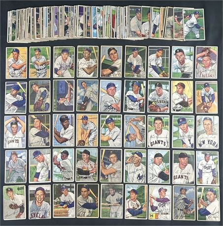 Updated 1952 Bowman Baseball Lot (100+) w/ Stars & 13 Hi#s Low Grade
