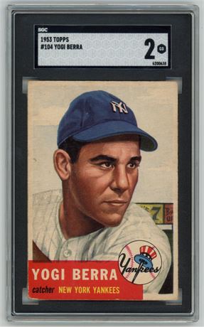 1953 Topps #104 Yogi Berra SGC 2 GOOD