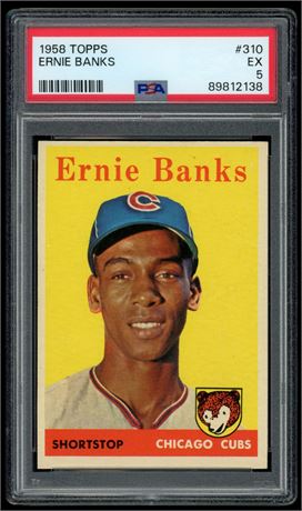 1958 Topps #310 Ernie Banks RC PSA 5 EX
