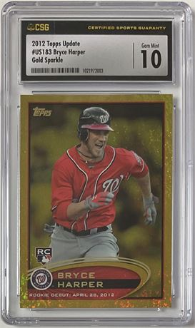2012 Topps Update Bryce Harper RC Gold Sparkle CSG 10 GEM MINT