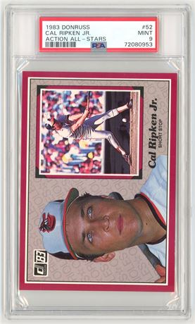 1983 Donruss #52 Cal Ripken Jr Action All-Stars PSA 9 MINT