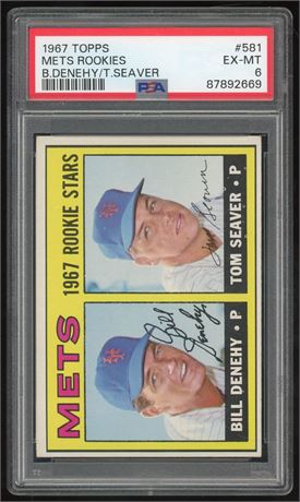 1967 Topps #581 Tom Seaver RC Hi# PSA 6 EXMT