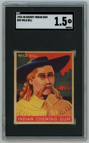1933 Goudey Indian Gum #59 Wild Bill SGC 1.5 FAIR