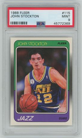 1988 Fleer #115 John Stockton RC PSA 9 MINT