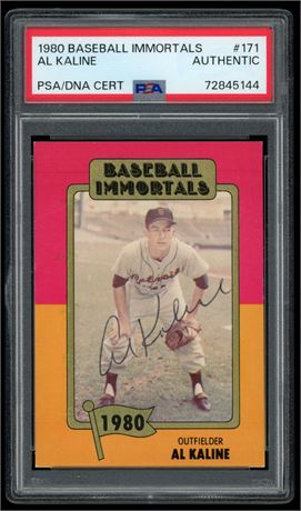 1980 Baseball Immortals #171 AL Kaline PSA/DNA Authentic Auto