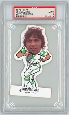 1972 NFLPA Joe Namath Vinyl Stickers PSA 9 MINT