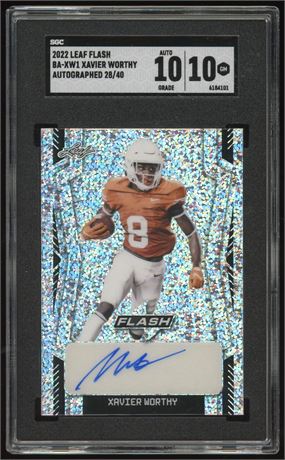 2022 Leaf Flash Xavier Worthy Auto 28/40 SGC 10 Auto 10