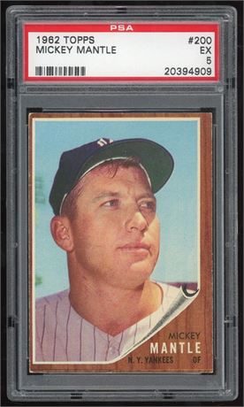 1962 Topps #200 Mickey Mantle PSA 5 EX