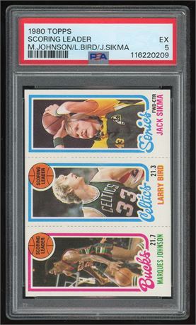 1980 Topps Basketball Scoring Leader Larry Bird RC PSA 5 EX