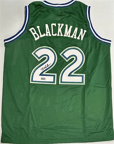 Rolando Blackman Autographed Dallas Green Basketball Jersey (Tristar COA) XL