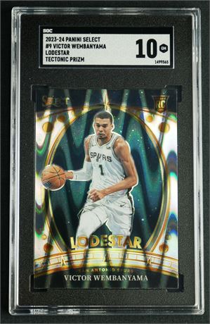 2023 Panini Select #9 Victor Wembanyama RC Lodestar Tectonic Prizm SGC 10
