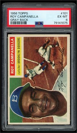 1956 Topps #101 Roy Campanella Gray Back PSA 6