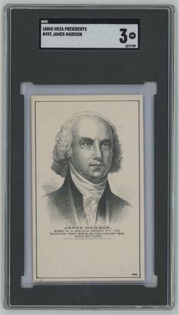 1880's HD2A Presidents #492 James Madison SGC 3 VG