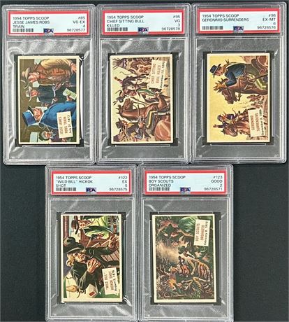 1954 Topps Scoop PSA Graded Lot (5)