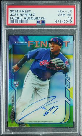 2014 Finest Jose Ramirez RC On Card Auto PSA 10 GEM MINT Pop 6