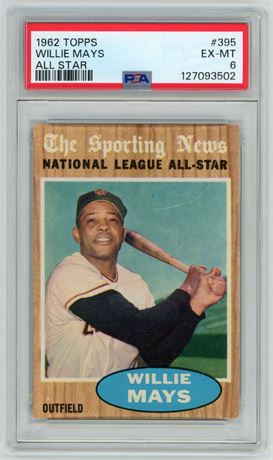1962 Topps #395 Willie Mays All-Star PSA 6 EXMT
